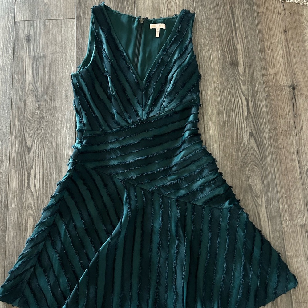 Rebecca Taylor Sleeveless Teal Textured V-Neck Dress